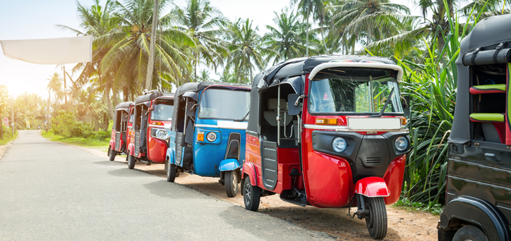 Tuk-tuks in Sri Lanka
