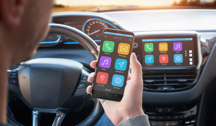 Phone app connecting to car computer